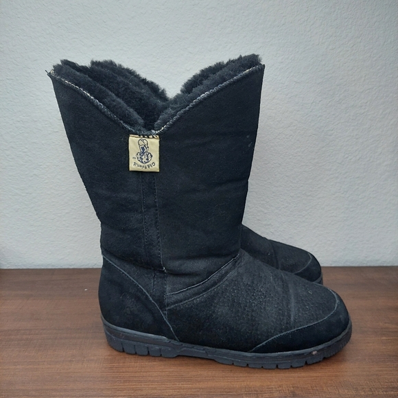 Old Friend Shoes - Vintage Old Friend Suede Sherpa‎ Lined  Boots Size 8